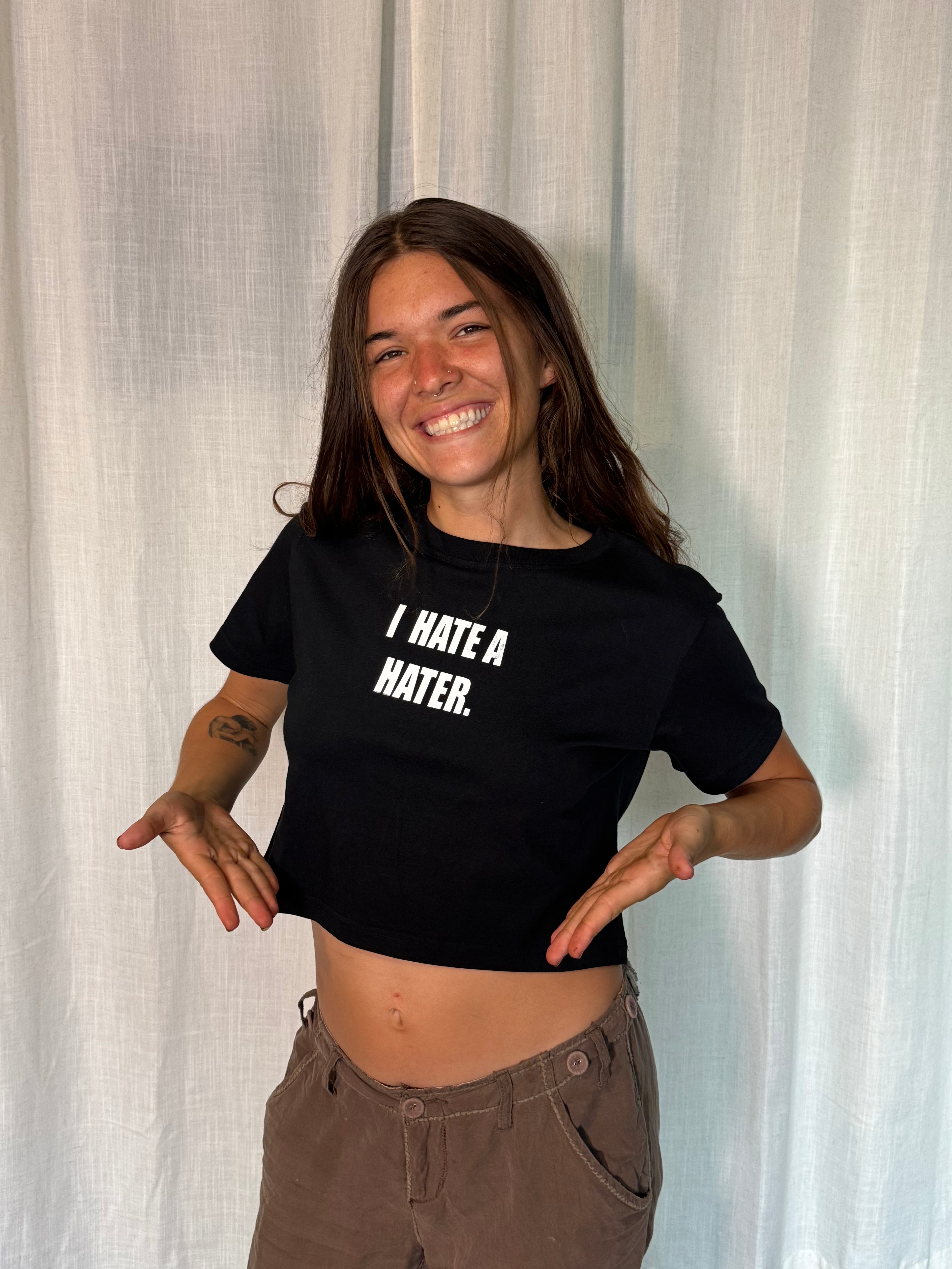 HATER WOMENS CROP TEE